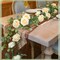4 Pack Champagne Artificial Eucalyptus Garland with Roses - 26ft Total Faux Floral Greenery - Silk Rose Wreath Vines for Wedding Arch, Party Backdrop & Table Decor